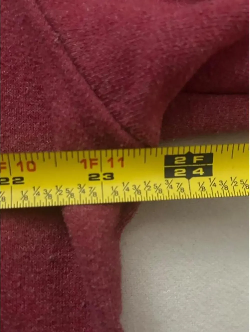 The North Face red sweatshirt with white logo and 'since 1968' text size L